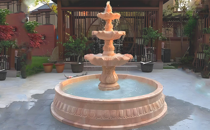 大理石層層噴泉——水韻天成，演繹自然與藝術(shù)的交響曲