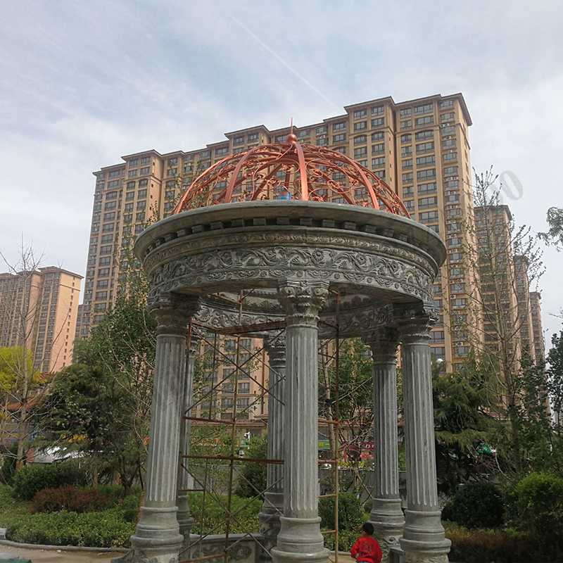 歐式景觀亭子，小區(qū)石雕涼亭，大理石石材亭子