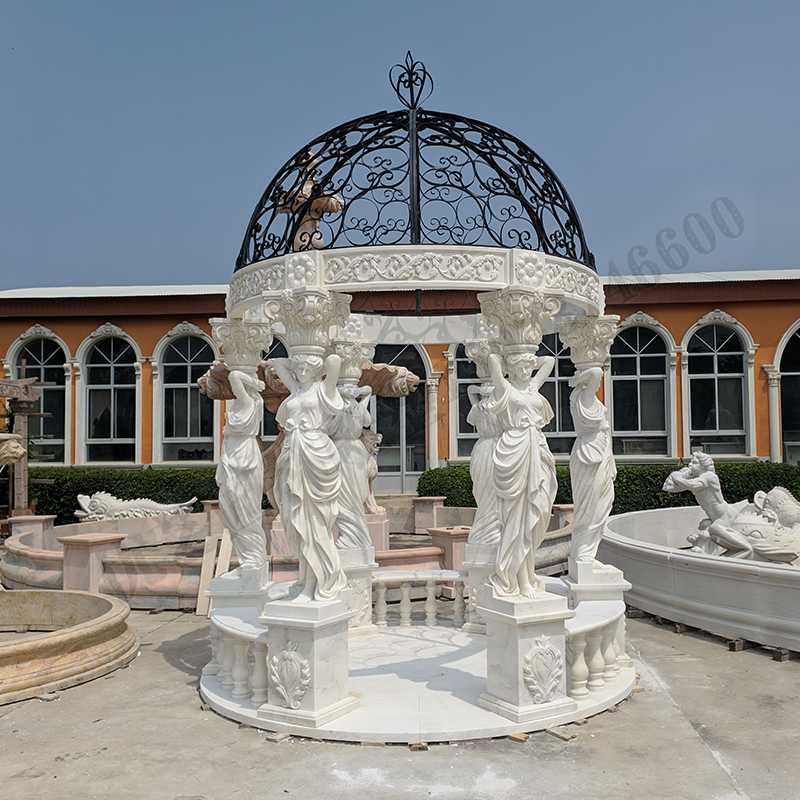 歐式人物涼亭，歐式石雕涼亭，石雕人物涼亭