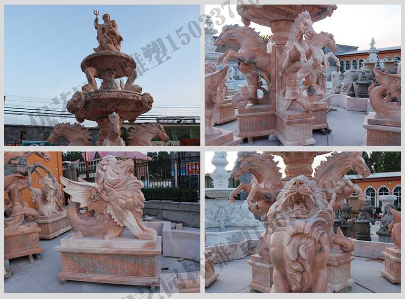 大理石景觀噴泉，石雕噴泉廠家，歐式人物動(dòng)物噴泉