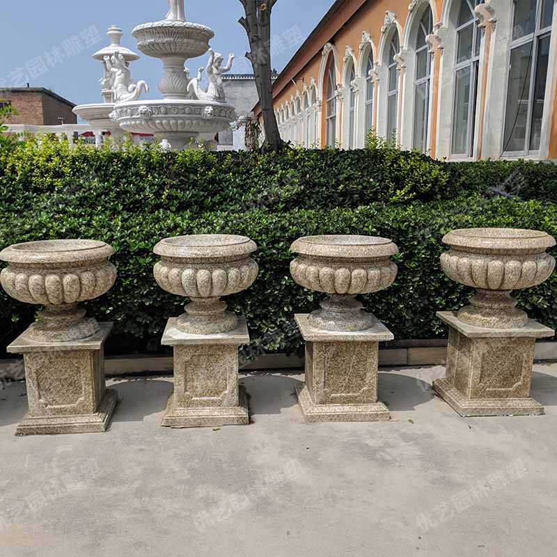 景觀石材花盆，花崗巖花缽