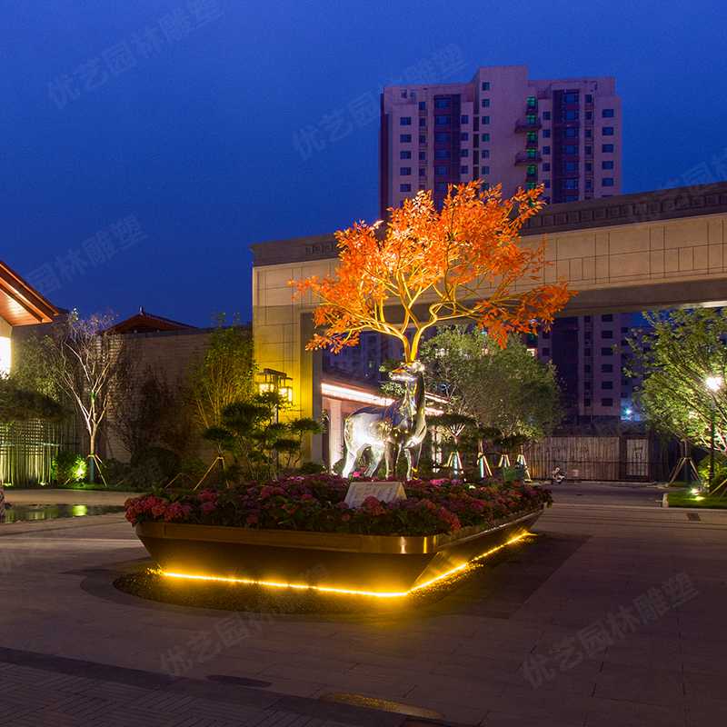 不銹鋼鹿雕塑，不銹鋼雕塑廠家